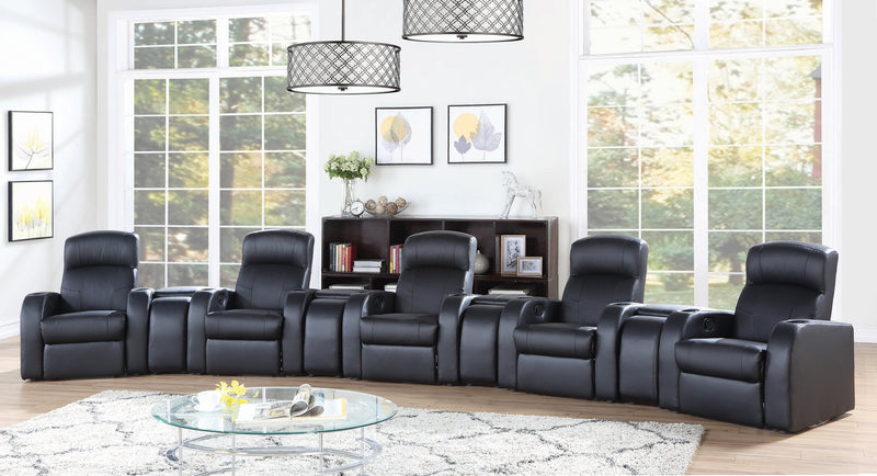 Cyrus Upholstered Recliner Living Room Set Black