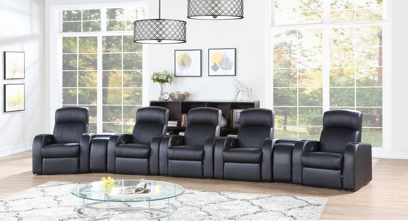 Cyrus Home Theater Upholstered Recliner Black