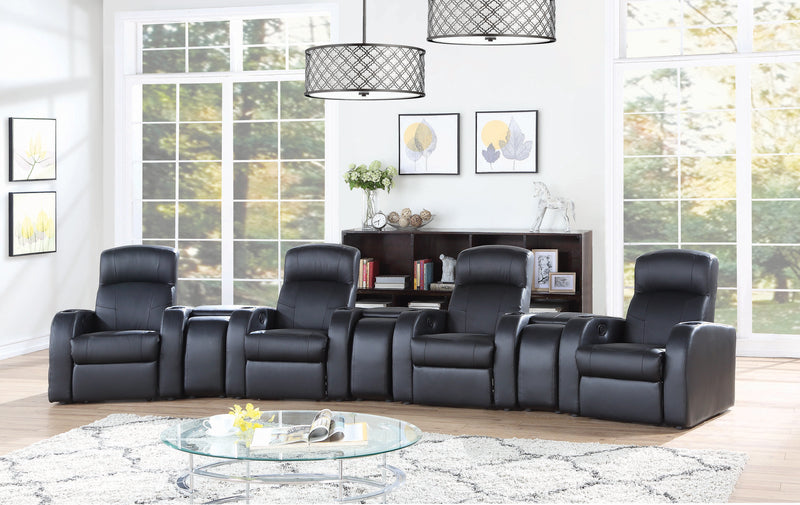 Cyrus Home Theater Upholstered Recliner Black