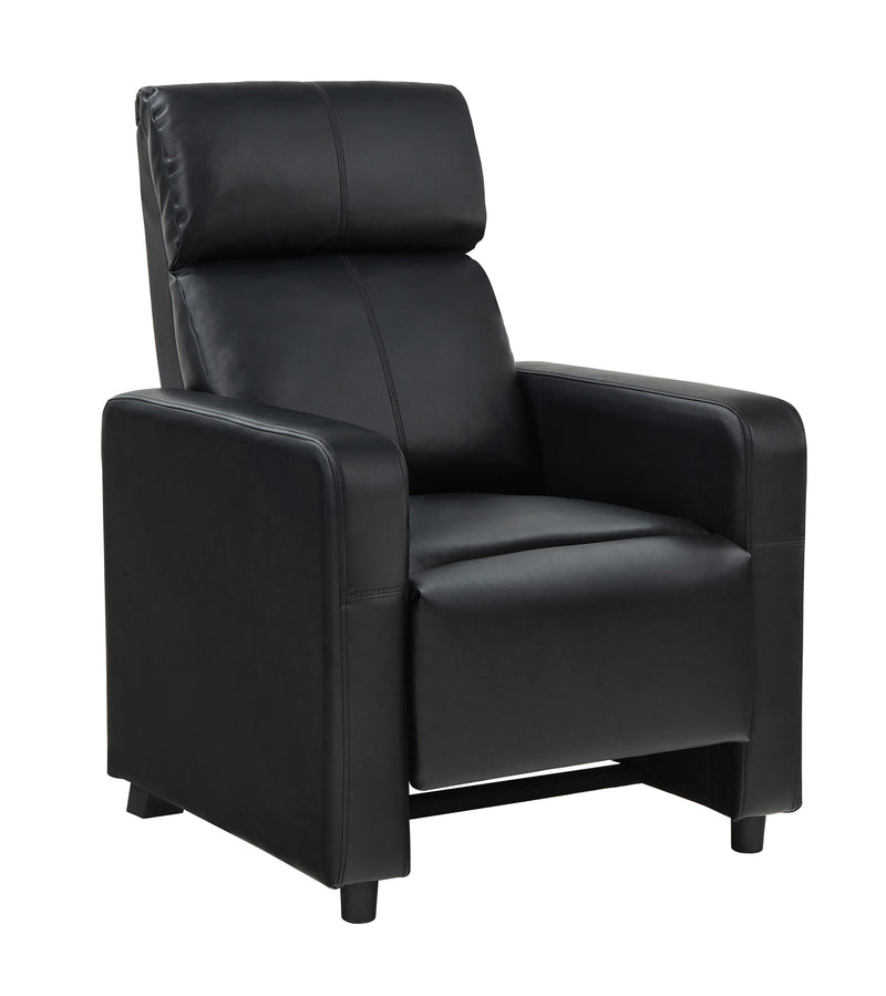 Toohey Home Theater Push Back Recliner Black