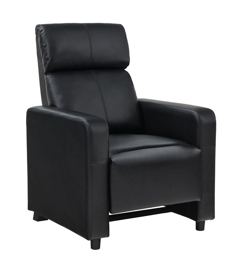 Toohey Home Theater Push Back Recliner Black