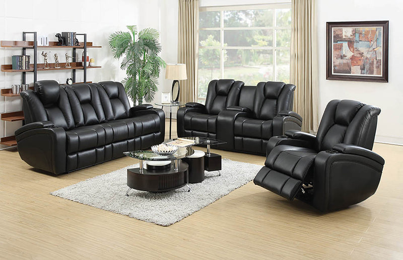 Delange Power^2 Sofa With Headrests Black