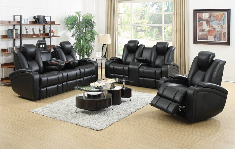 Delange Power^2 Sofa With Headrests Black