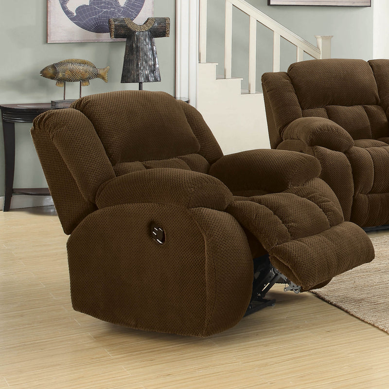 Weissman Upholstered Glider Recliner Chocolate