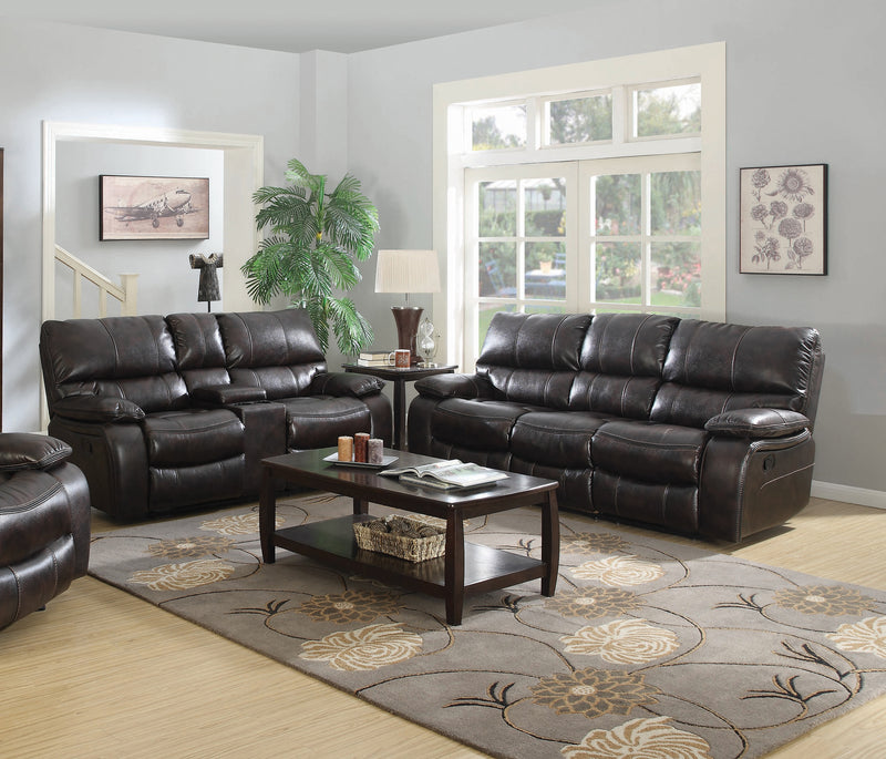 Willemse Motion Loveseat With Console Dark Brown