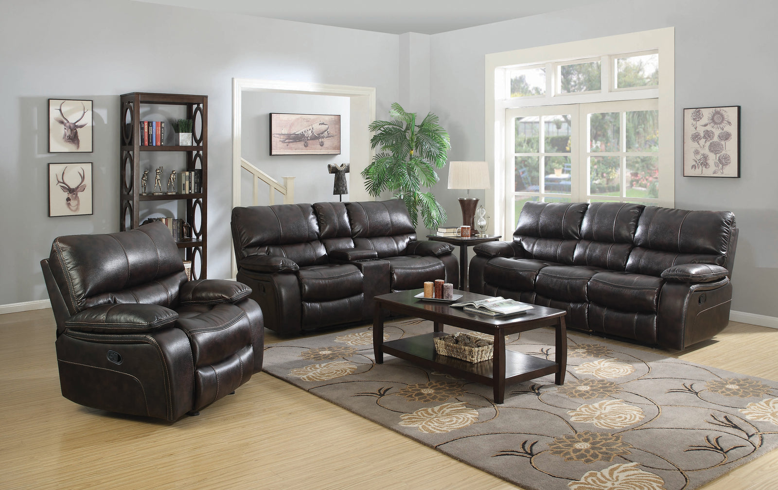 Willemse Motion Sofa With Drop down Table Dark Brown