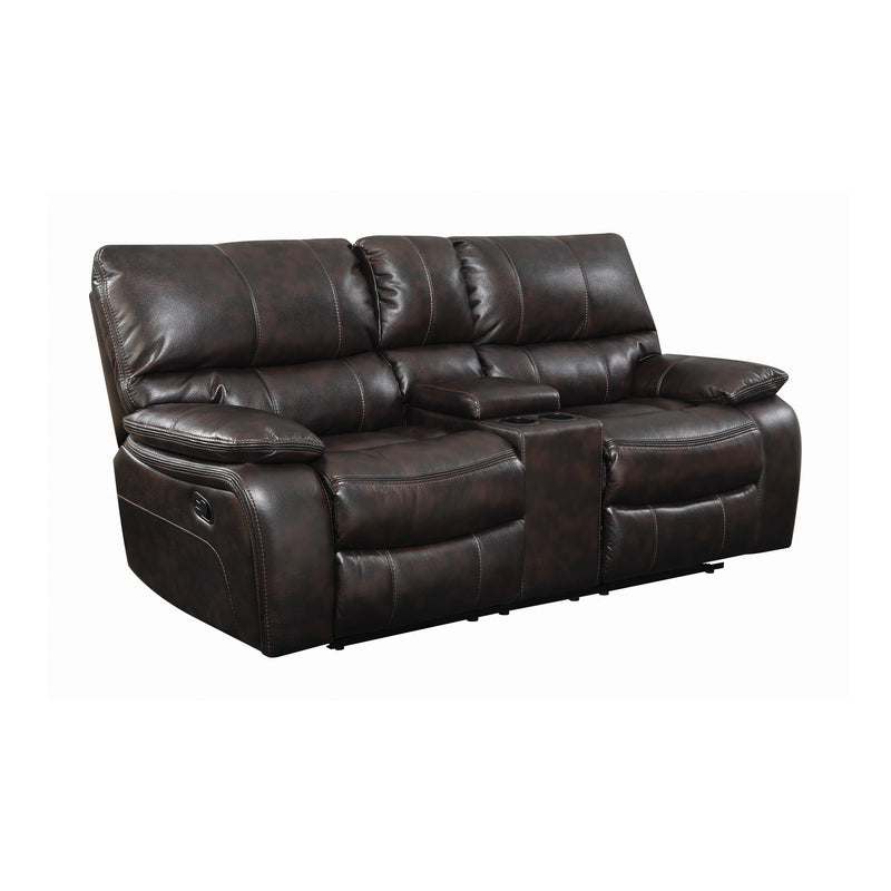 Willemse Motion Loveseat With Console Dark Brown