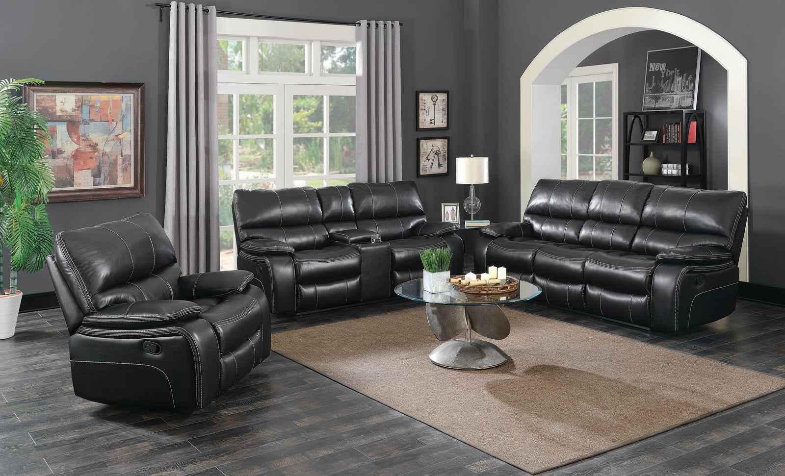 Willemse Motion Loveseat With Console Black