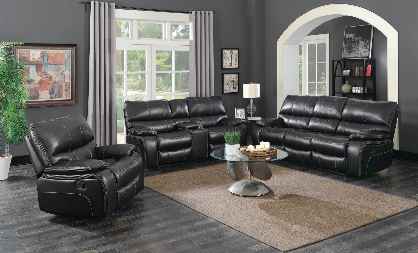 Willemse Upholstered Glider Recliner Black