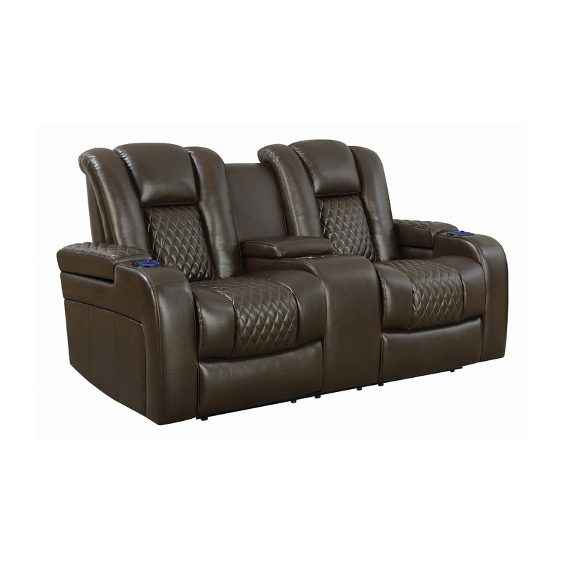 Delangelo Power^2 Recliner With Cup Holders Brown