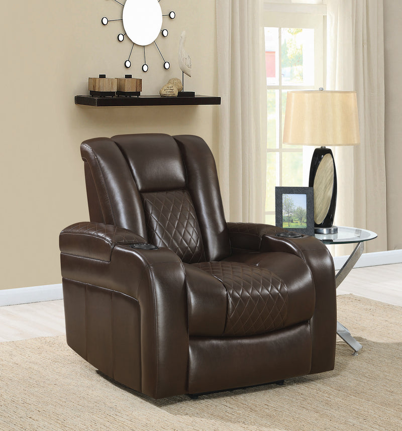 Delangelo Power^2 Recliner With Cup Holders Brown