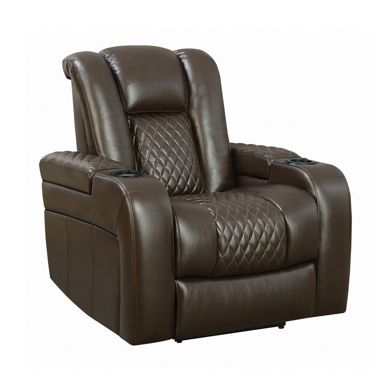 Delangelo Power^2 Recliner With Cup Holders Brown