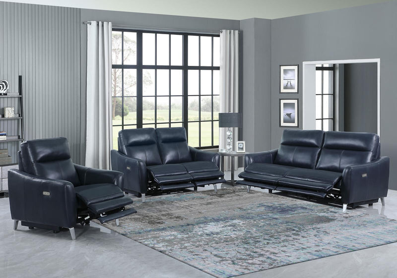 Derek Blue Upholstered 3 Pc Set