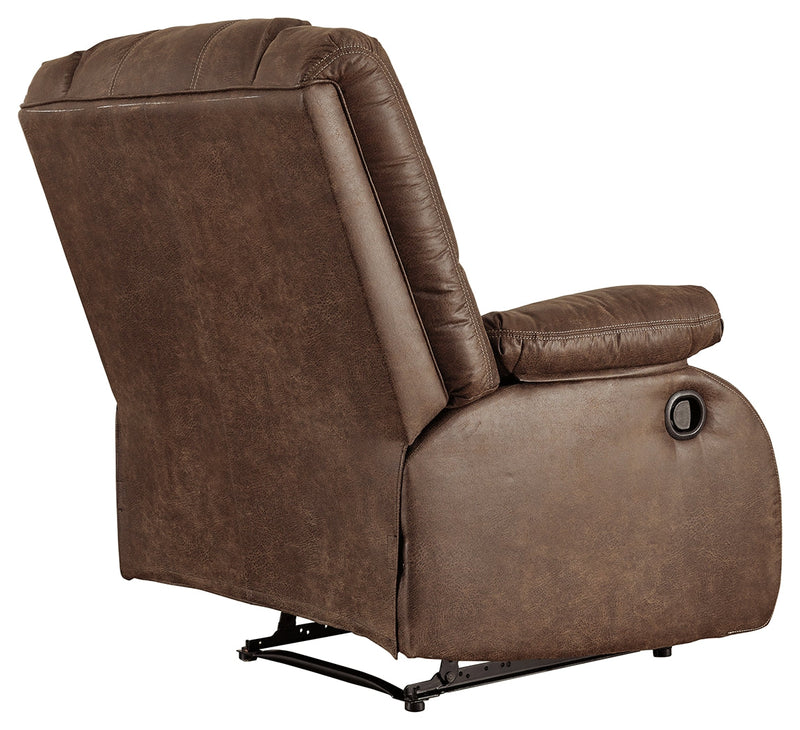 Bladewood Coffee Faux Leather Recliner