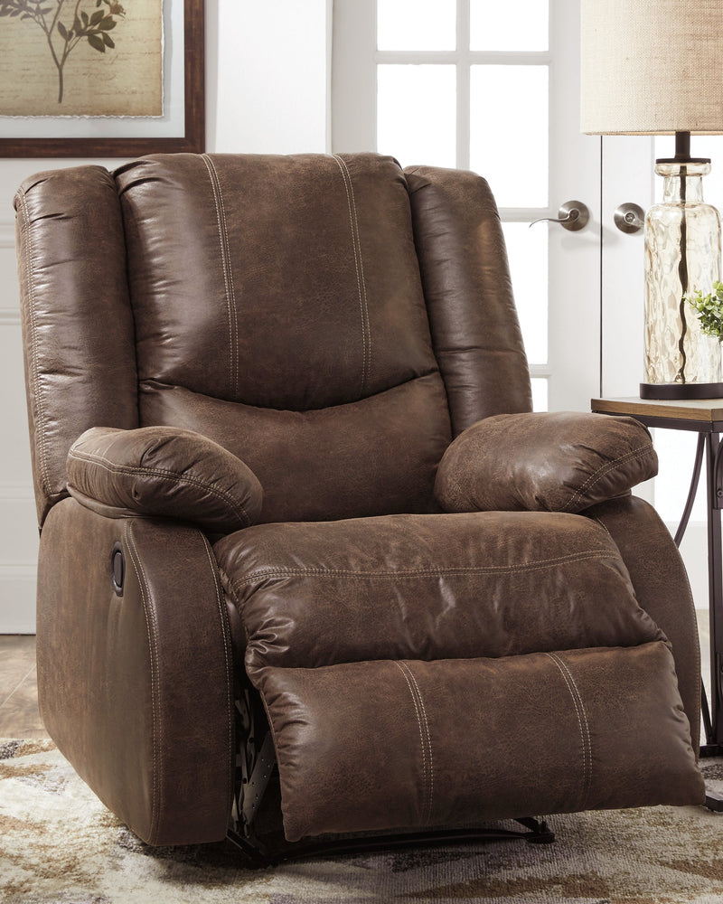 Bladewood Coffee Faux Leather Recliner