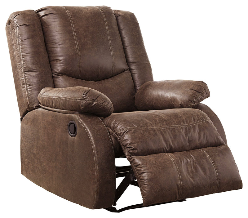 Bladewood Coffee Faux Leather Recliner