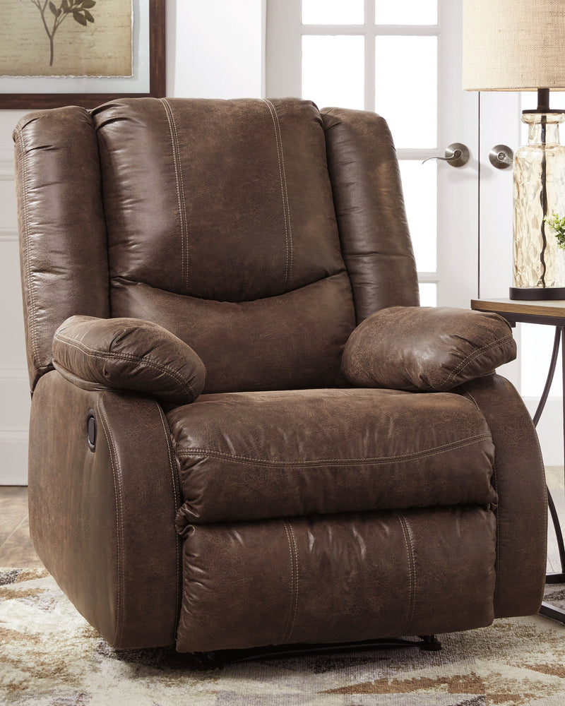 Bladewood Coffee Faux Leather Recliner