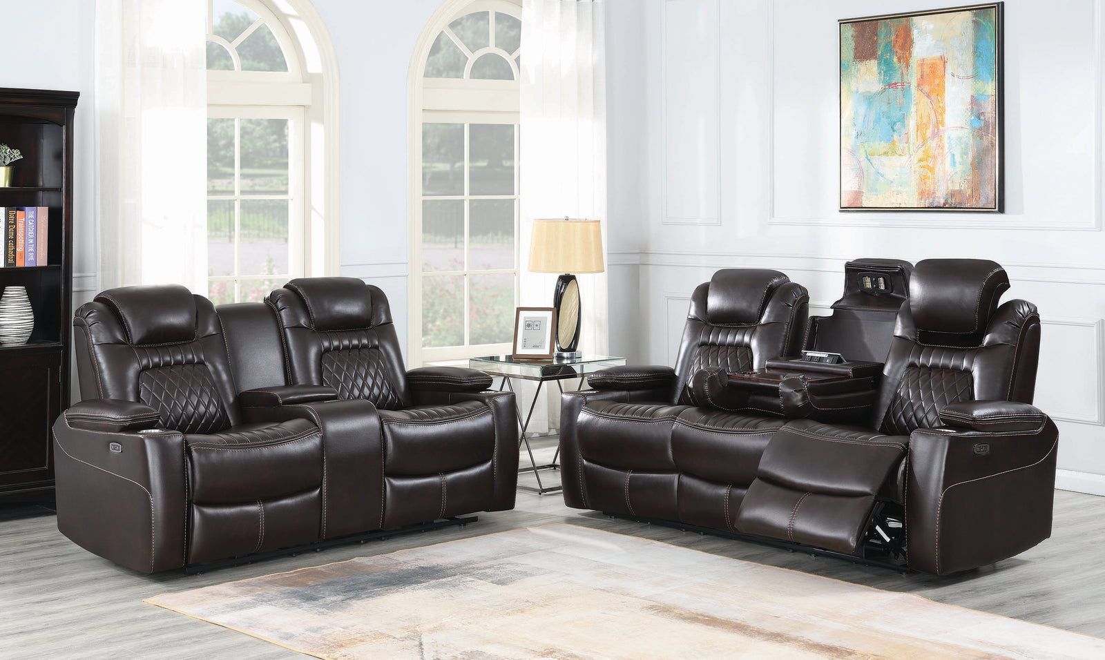 Korbach 2 piece Power^2 Living Room Set Espresso