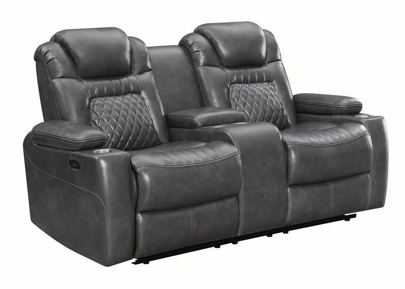 Korbach 2 piece Power^2 Living Room Set Charcoal