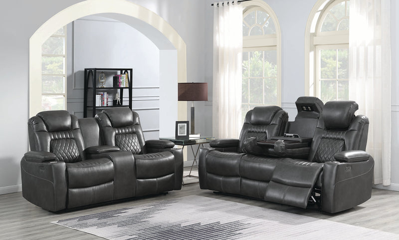 Korbach 2 piece Power^2 Living Room Set Espresso