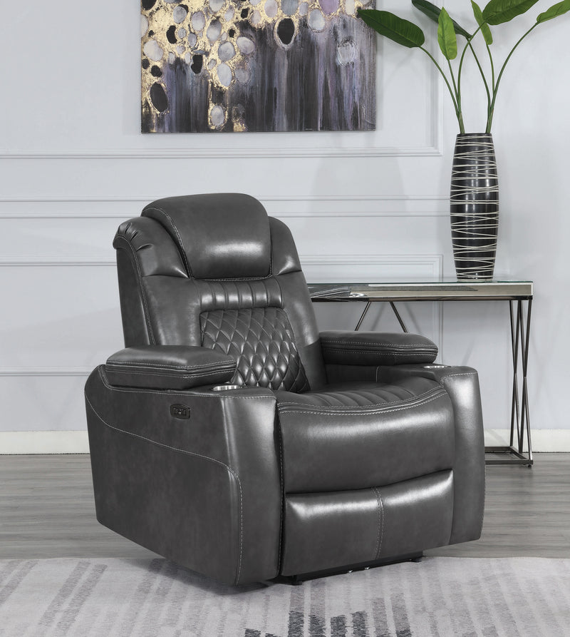 Korbach 2 piece Power^2 Living Room Set Charcoal