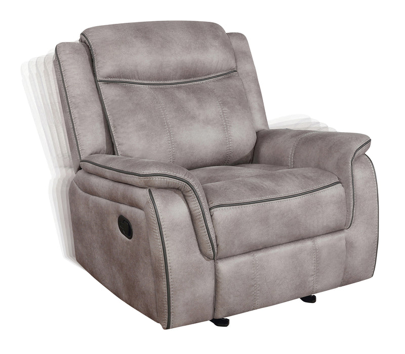 Lawrence Upholstered Tufted Back Glider Recliner