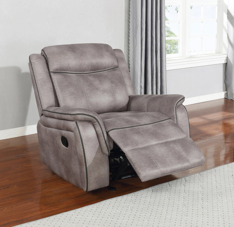 Lawrence Upholstered Tufted Back Glider Recliner