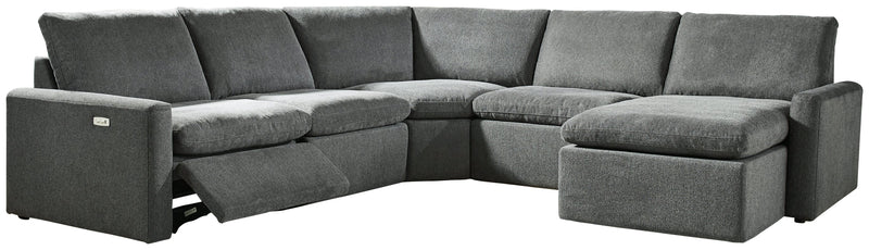 Hartsdale Granite 5-Piece Power Reclining Sectional With Chaise