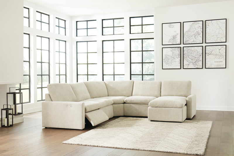 Hartsdale Linen 5-Piece Right Arm Facing Reclining Sectional With Chaise