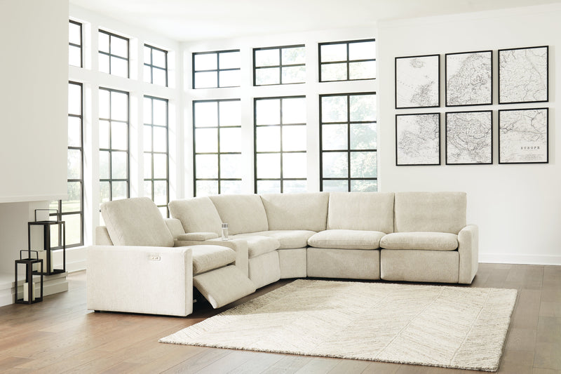 Hartsdale Linen 6-Piece Reclining Sectional With Console