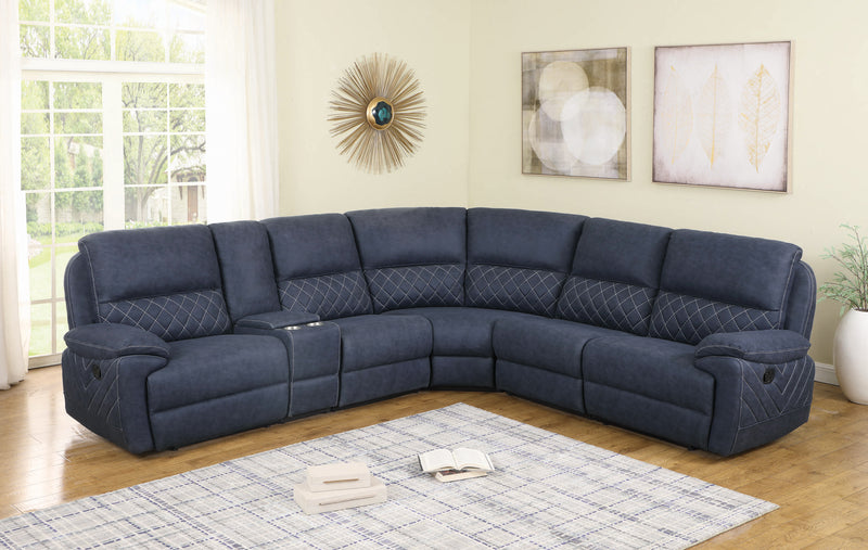 Variel 6 piece Modular Motion Sectional Blue