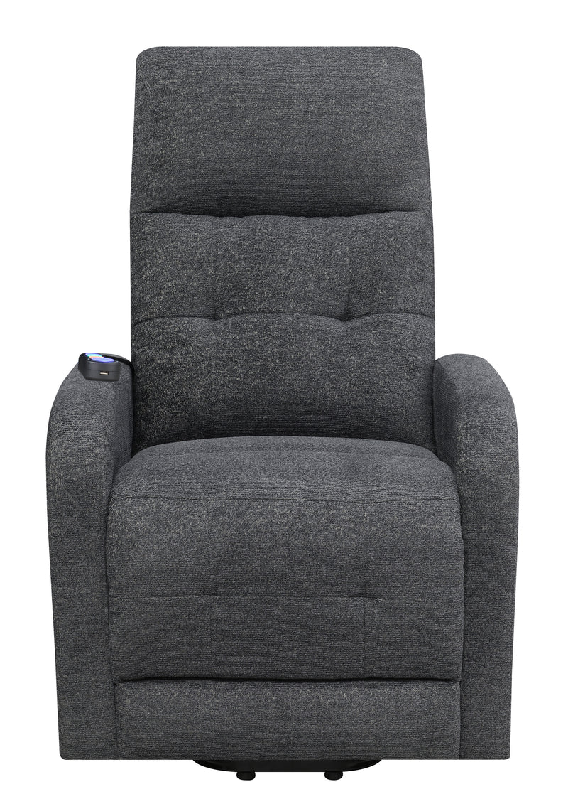 Howie Tufted Upholstered Power Lift Recliner Charcoal