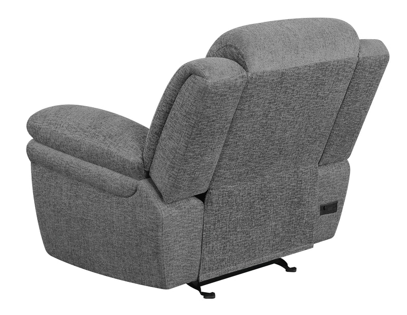 Bahrain Upholstered Power Glider Recliner Charcoal