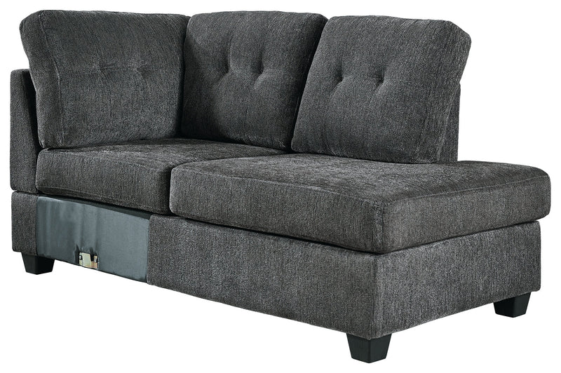 Kitler Smoke 2-Piece Sectional With Ottoman