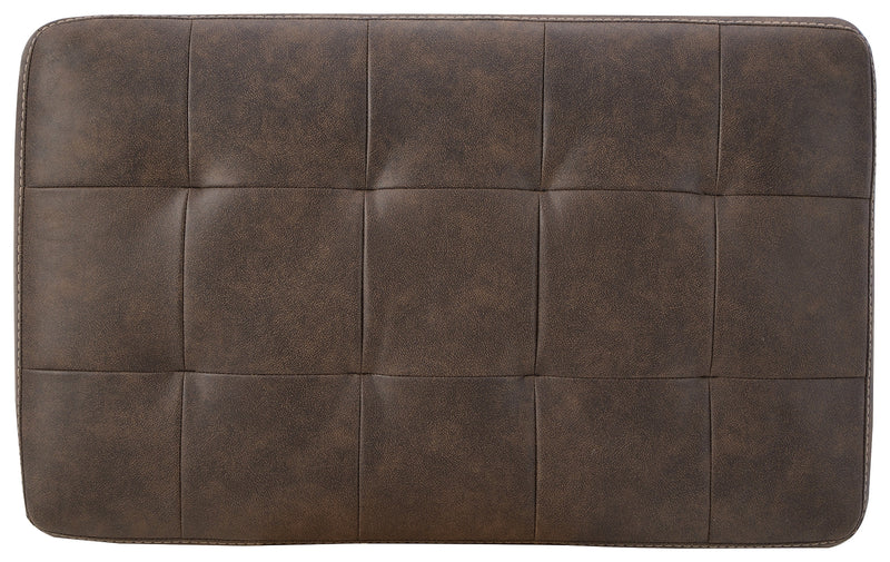 Maderla Walnut Faux Leather Ottoman