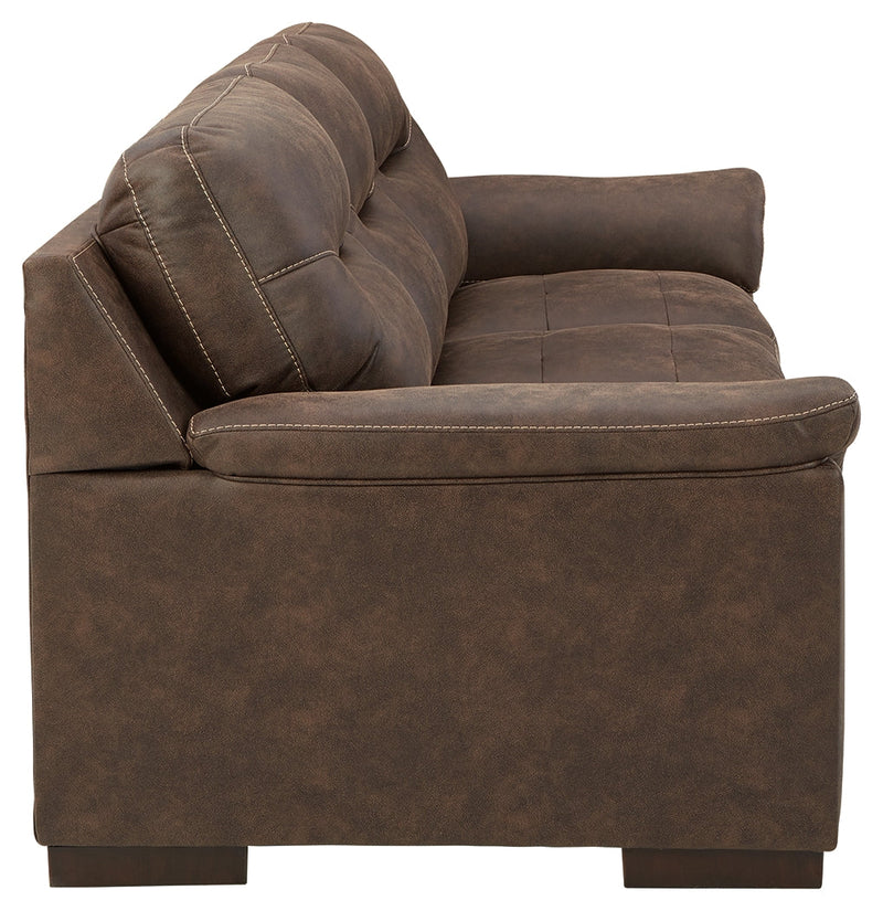 Maderla Walnut Faux Leather Sofa