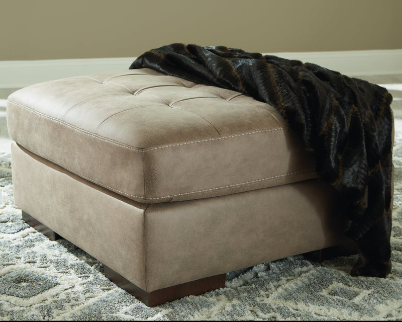 Maderla Pebble Faux Leather Oversized Accent Ottoman