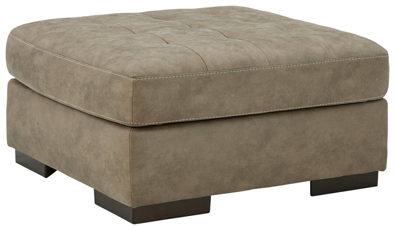 Maderla Pebble Faux Leather Oversized Accent Ottoman