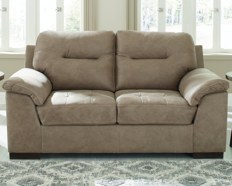 Maderla Pebble Faux Leather Loveseat