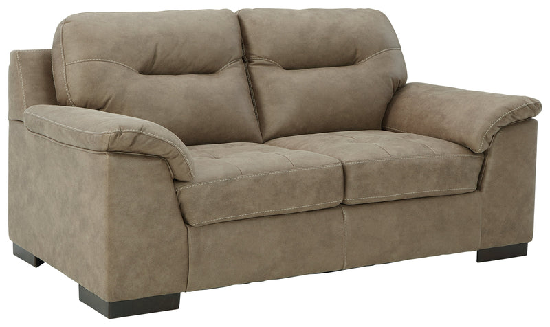 Maderla Pebble Faux Leather Loveseat