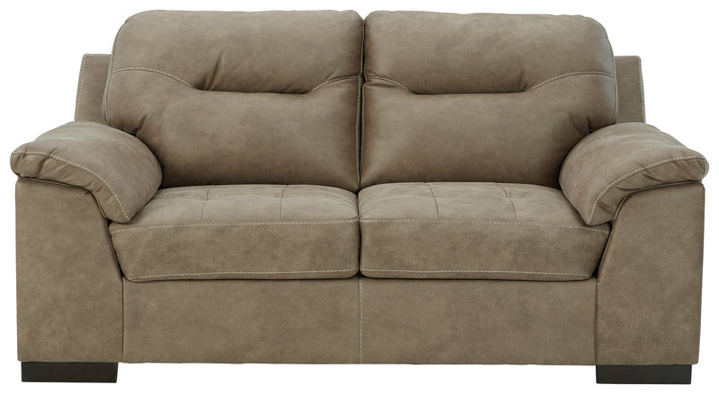 Maderla Pebble Faux Leather Loveseat