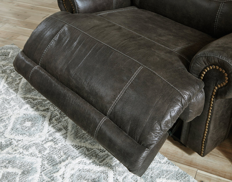 Grearview Charcoal Faux Leather Power Reclining Loveseat With Console