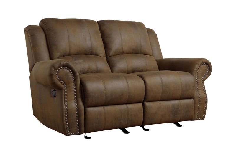 Sir Rawlinson Rolled Arm Motion Sofa With Nailhead Trim Buckskin Brown