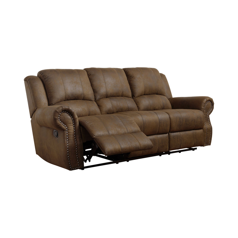 Sir Rawlinson Rolled Arm Motion Sofa With Nailhead Trim Buckskin Brown