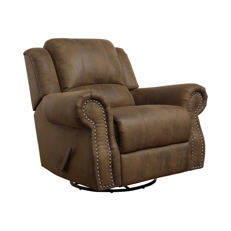 Sir Rawlinson Rolled Arm Motion Sofa With Nailhead Trim Buckskin Brown