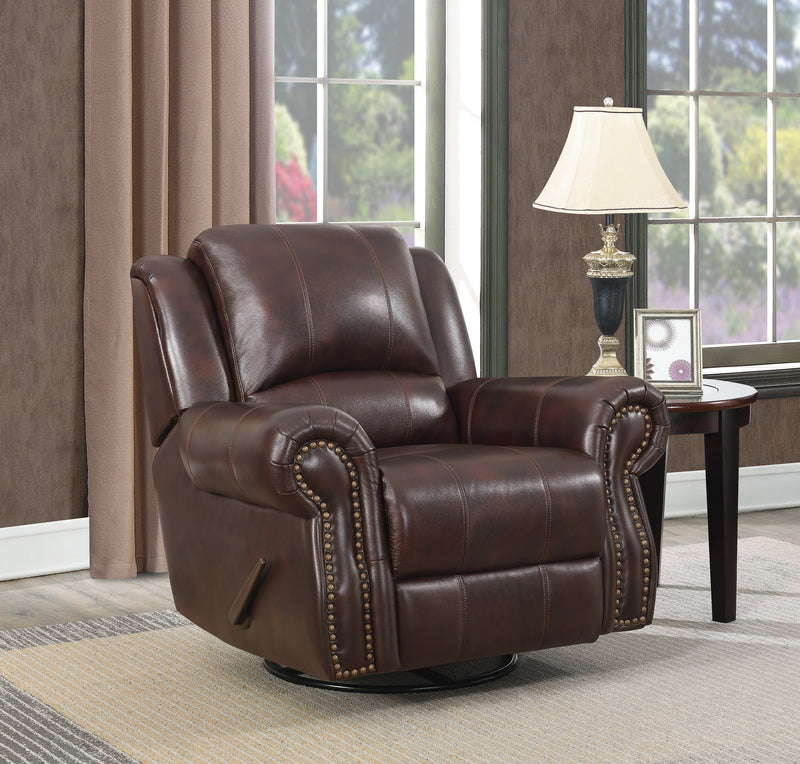 Sir Rawlinson Nailhead Trim Motion Sofa Dark Brown