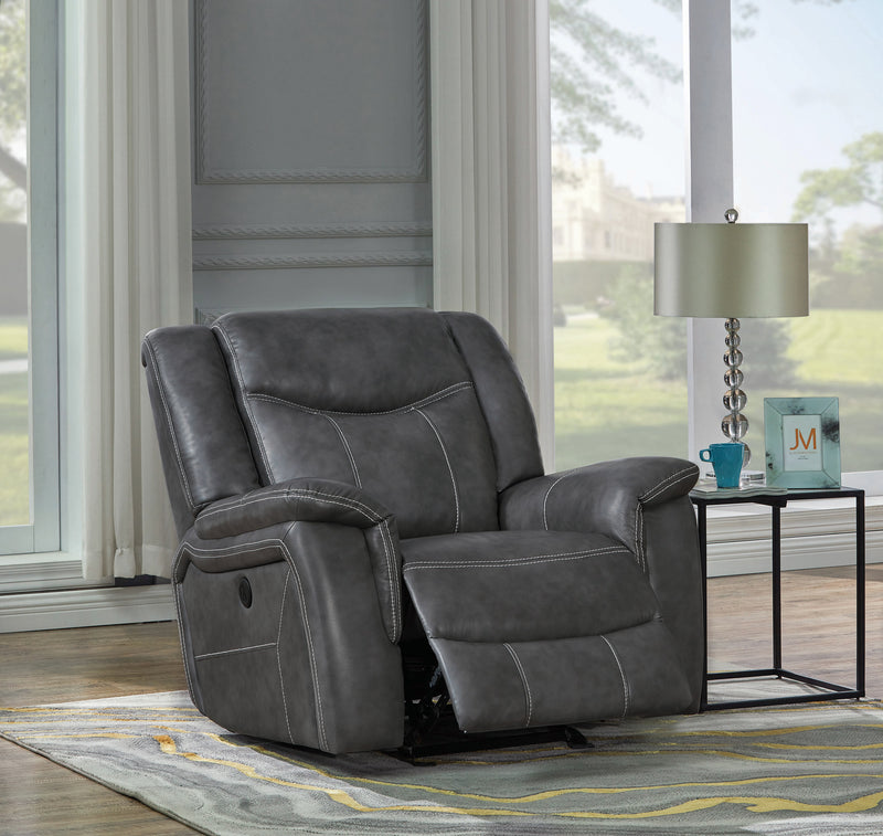 Conrad Upholstered Motion Glider Recliner Grey