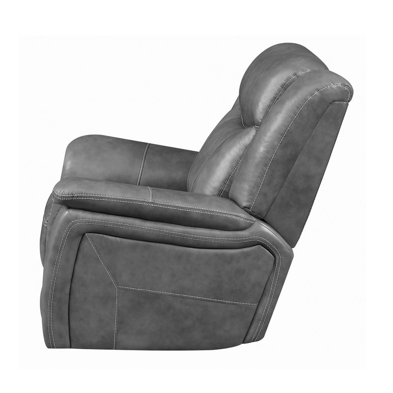 Conrad Upholstered Motion Glider Recliner Grey