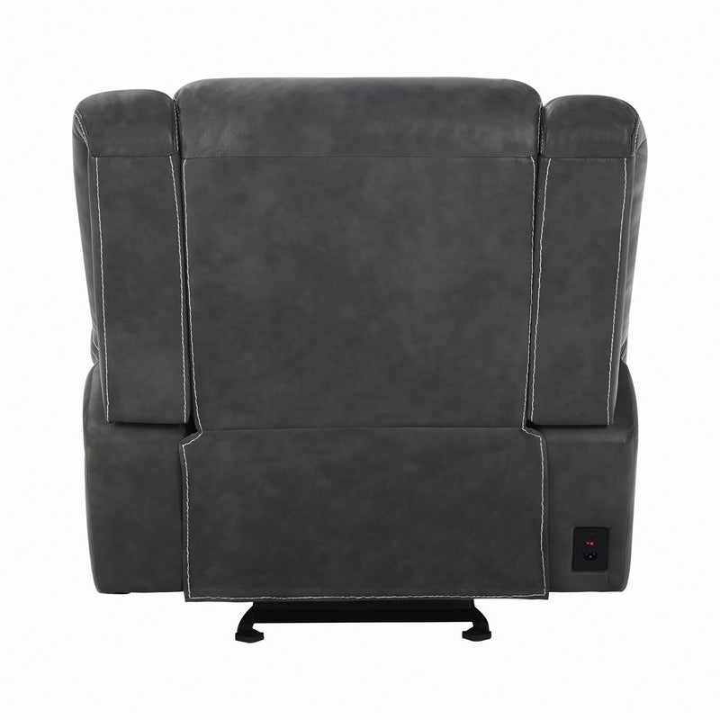 Conrad Upholstered Motion Glider Recliner Grey