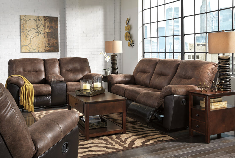 Follett Coffee Faux Leather Recliner